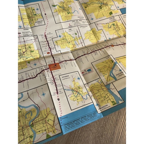 Vintage Iowa Highway Road Map Lot Of 2 1968 & 1969 Retro Travel US State Maps - Picture 10 of 11